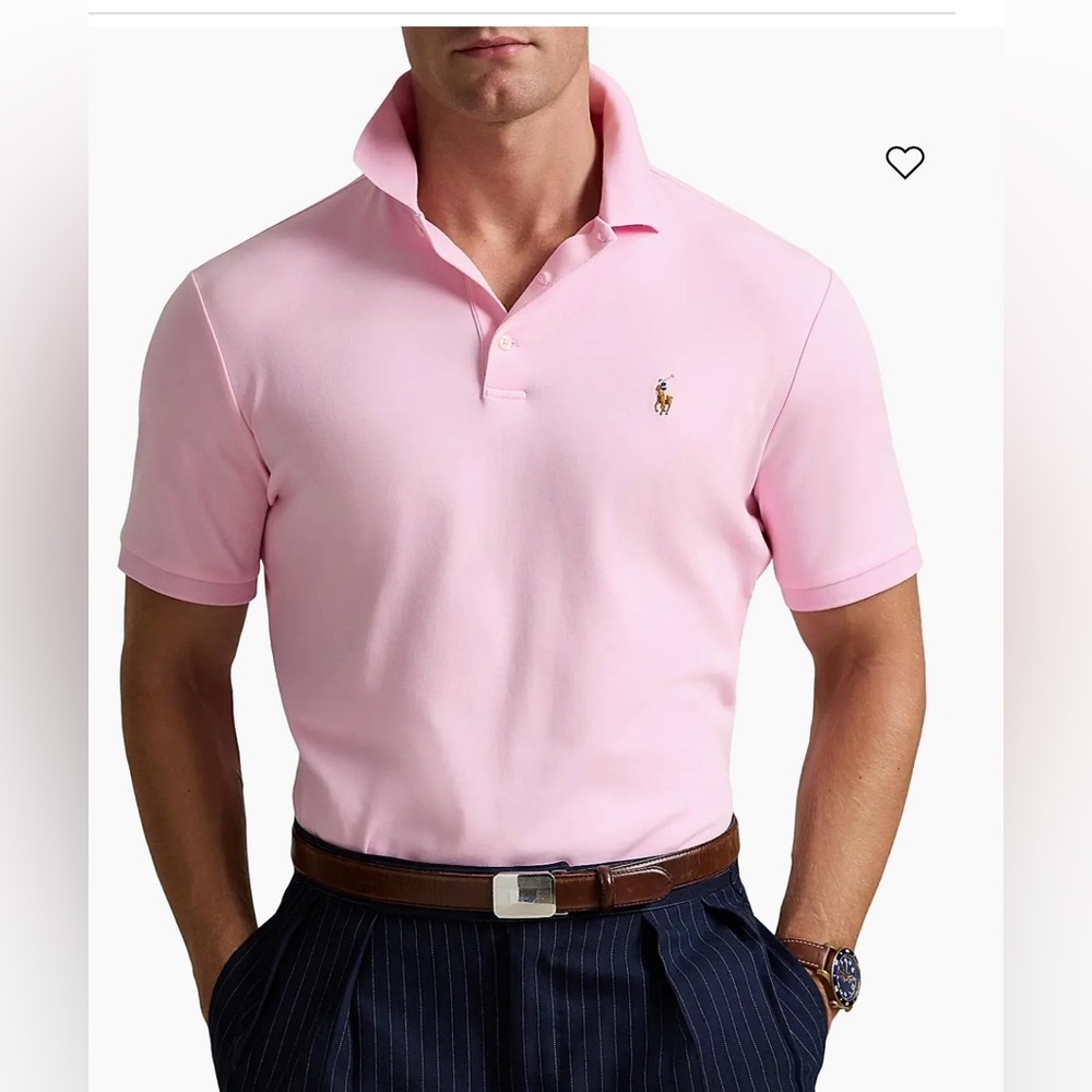 Ralph Lauren Light Pink Pique Polo Shirt size small